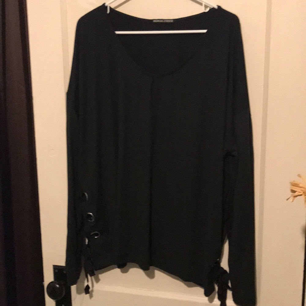 Black v-neck blouse